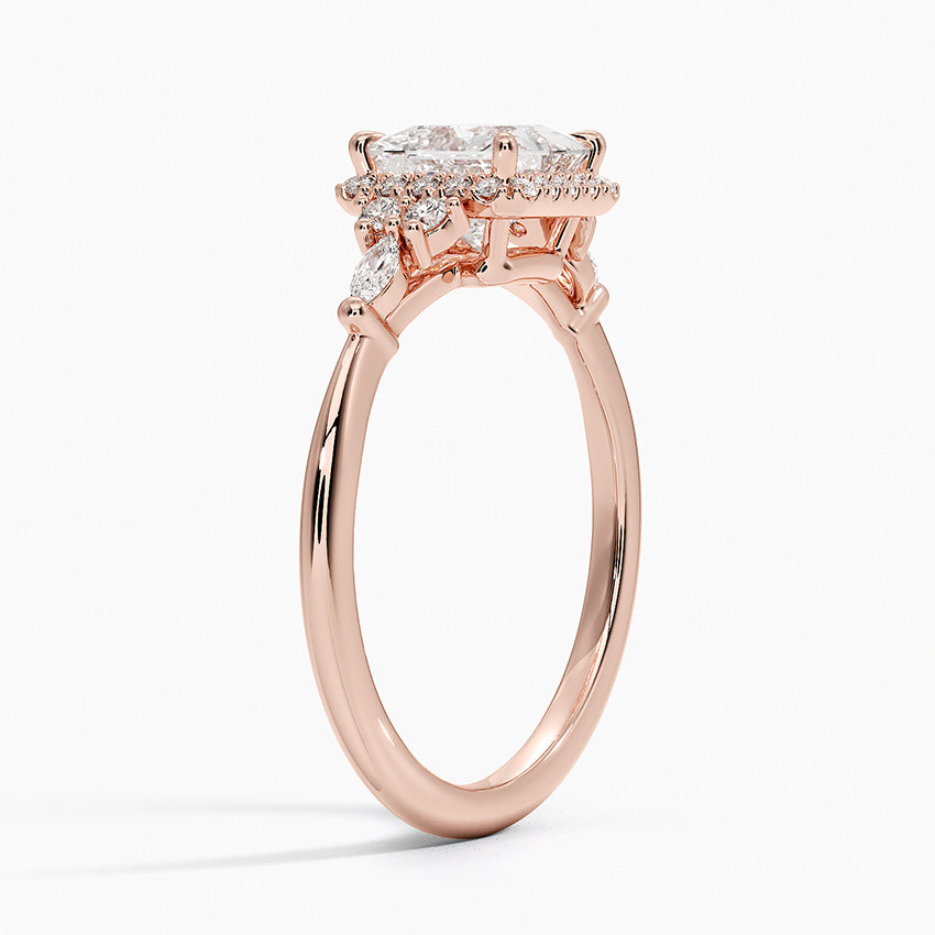 1.25 Karat Prenses Halo Tasarım Tektaş Laboratuvar Pırlanta Yüzük 18K -Amara - Bold Diamonds