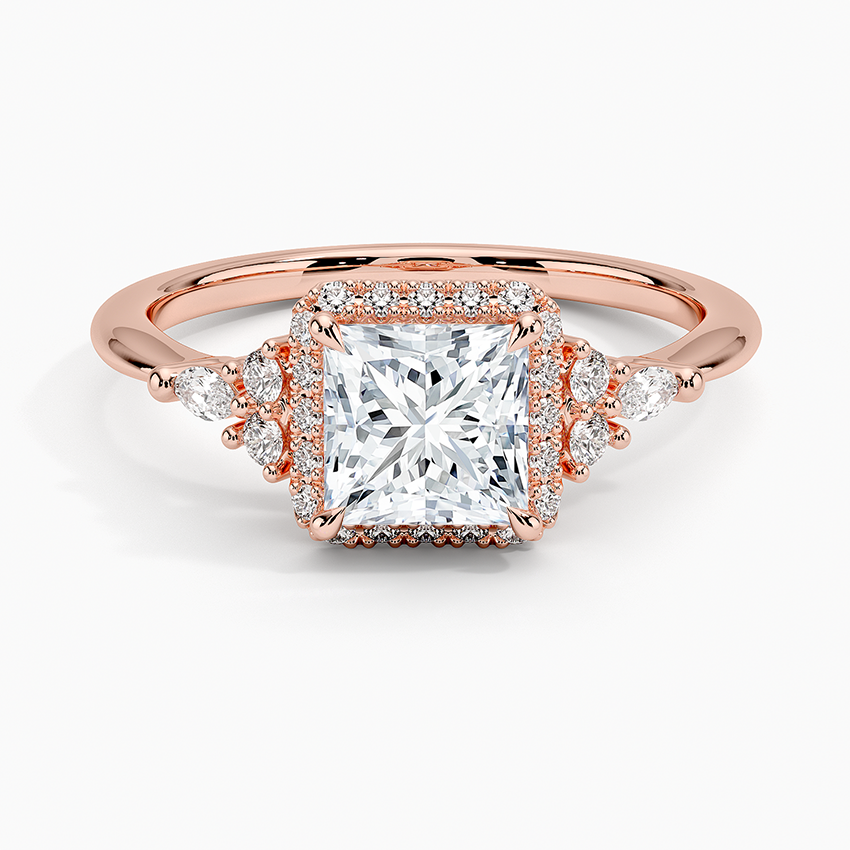 1.25 Karat Prenses Halo Tasarım Tektaş Laboratuvar Pırlanta Yüzük 18K -Amara - Bold Diamonds