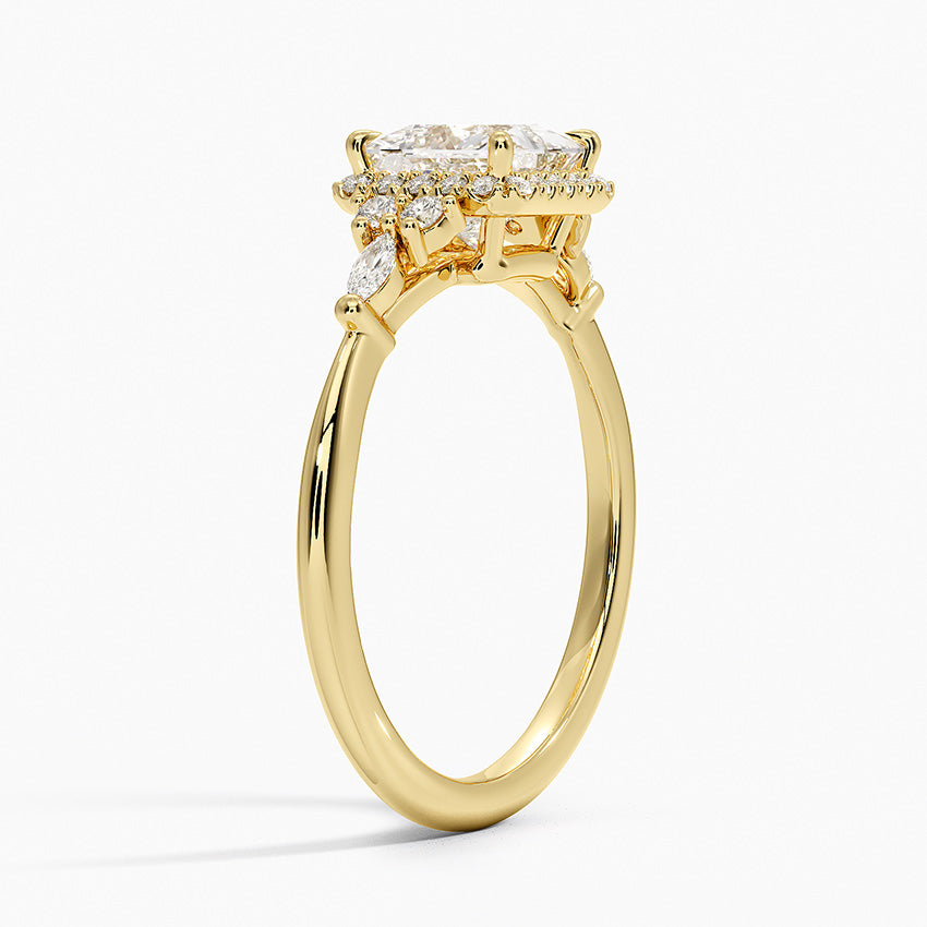 1.25 Karat Prenses Halo Tasarım Tektaş Laboratuvar Pırlanta Yüzük 18K -Amara - Bold Diamonds