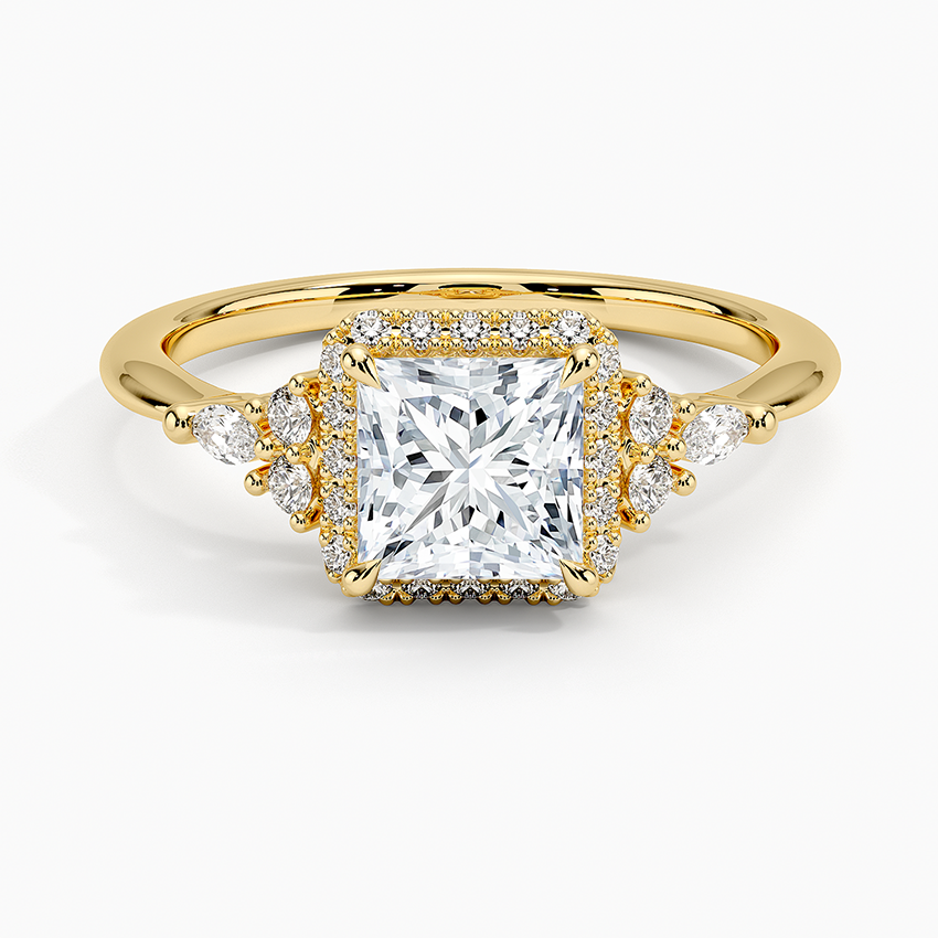 1.25 Karat Prenses Halo Tasarım Tektaş Laboratuvar Pırlanta Yüzük 18K -Amara - Bold Diamonds