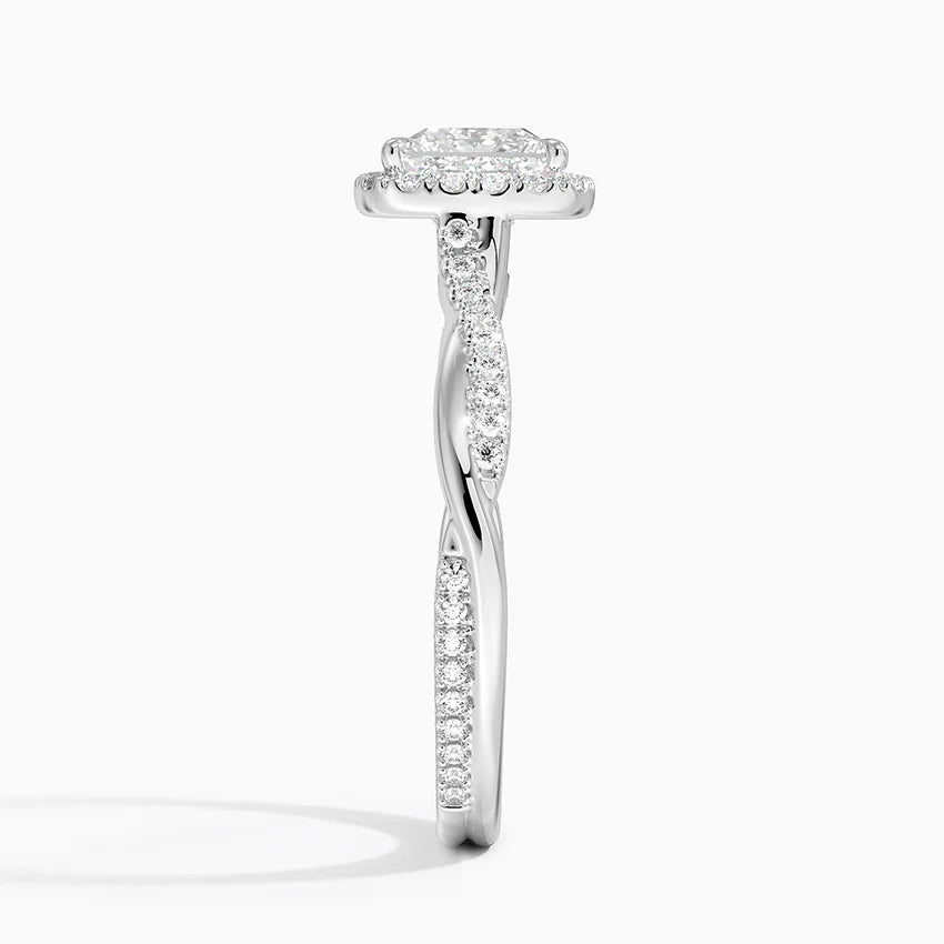 1.25 Karat Prenses Halo Tasarım Tektaş Laboratuvar Pırlanta Yüzük 18K -Diamora - Bold Diamonds