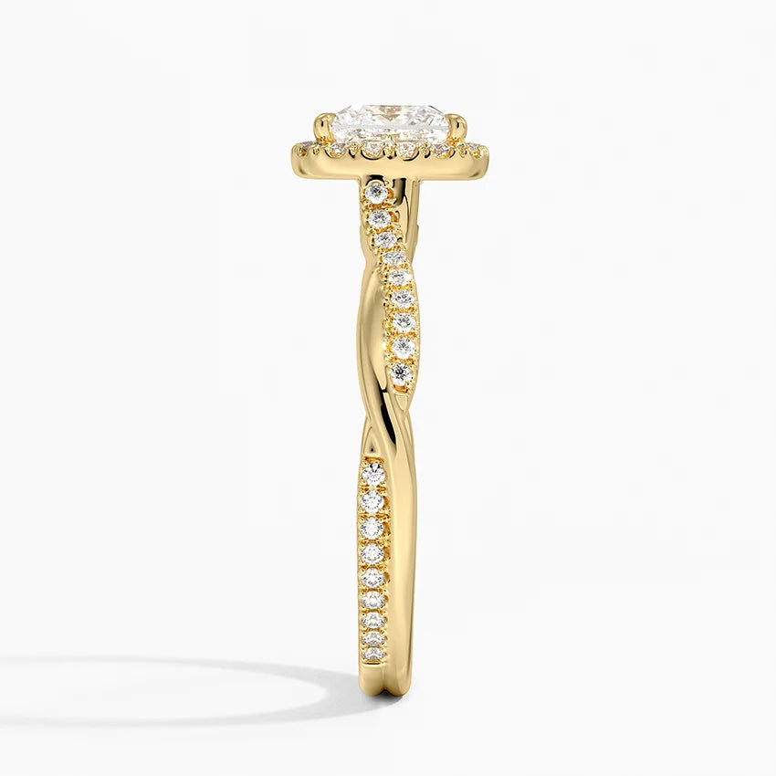 1.25 Karat Prenses Halo Tasarım Tektaş Laboratuvar Pırlanta Yüzük 18K -Diamora - Bold Diamonds