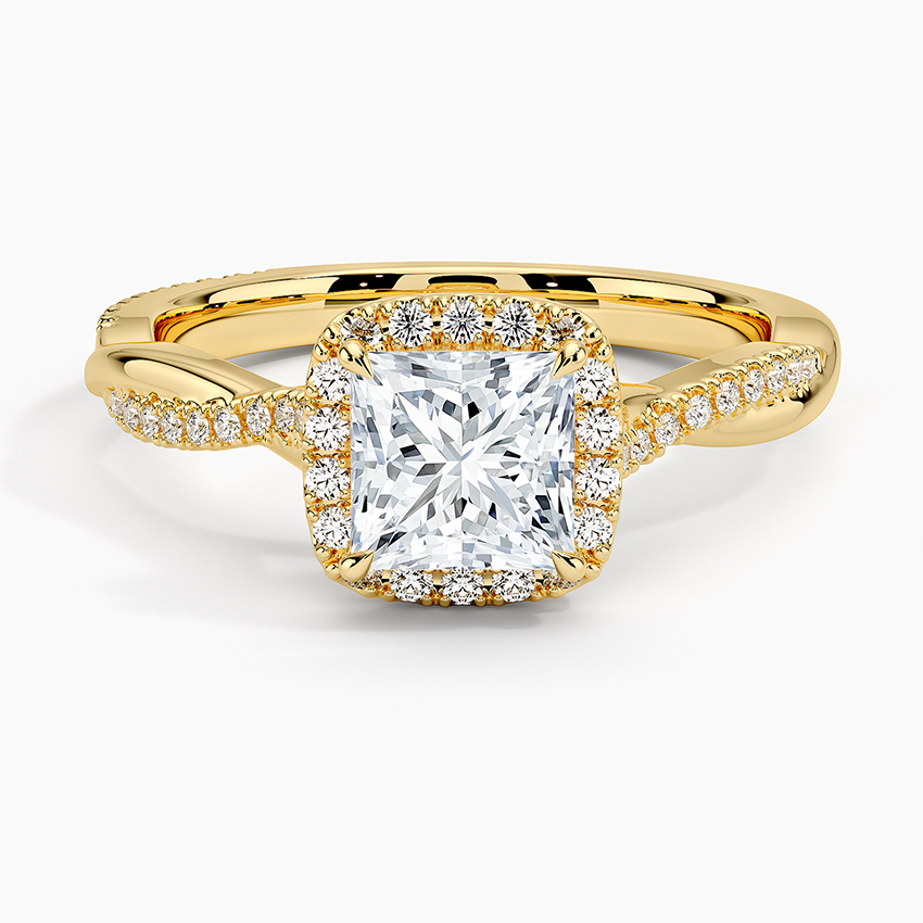 1.25 Karat Prenses Halo Tasarım Tektaş Laboratuvar Pırlanta Yüzük 18K -Diamora - Bold Diamonds