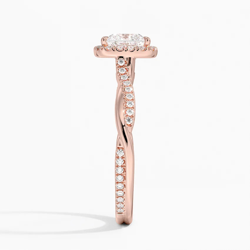 1.25 Karat Prenses Halo Tasarım Tektaş Laboratuvar Pırlanta Yüzük 18K -Diamora - Bold Diamonds