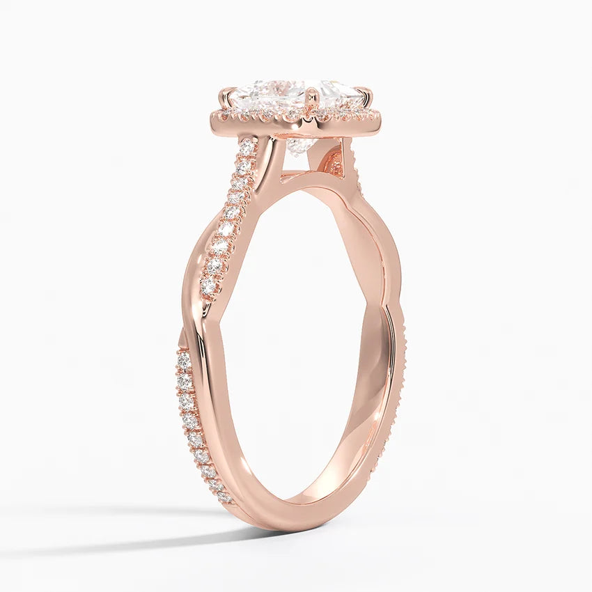 1.25 Karat Prenses Halo Tasarım Tektaş Laboratuvar Pırlanta Yüzük 18K -Diamora - Bold Diamonds