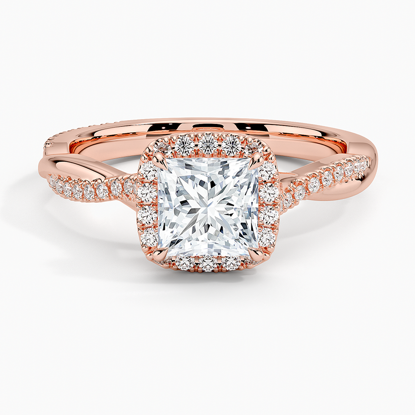1.25 Karat Prenses Halo Tasarım Tektaş Laboratuvar Pırlanta Yüzük 18K -Diamora - Bold Diamonds