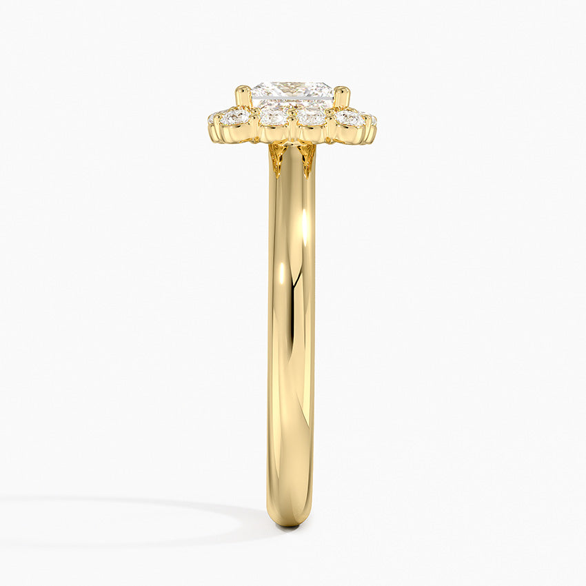 1.25 Karat Prenses Halo Tasarım Tektaş Laboratuvar Pırlanta Yüzük 18K -Illumina - Bold Diamonds