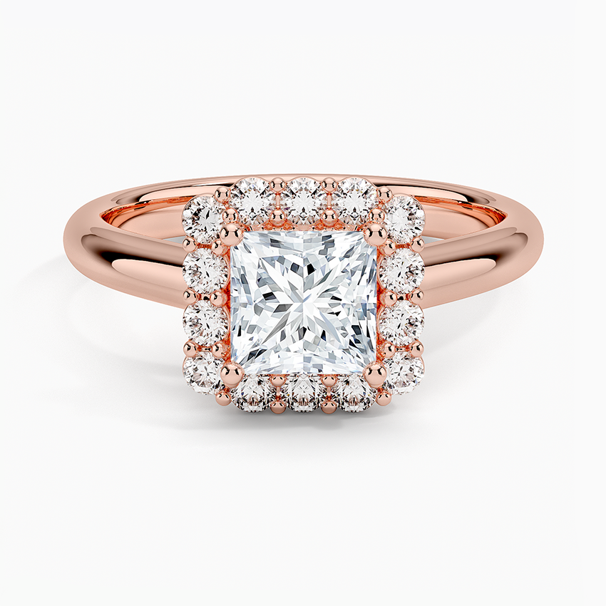 1.25 Karat Prenses Halo Tasarım Tektaş Laboratuvar Pırlanta Yüzük 18K -Illumina - Bold Diamonds