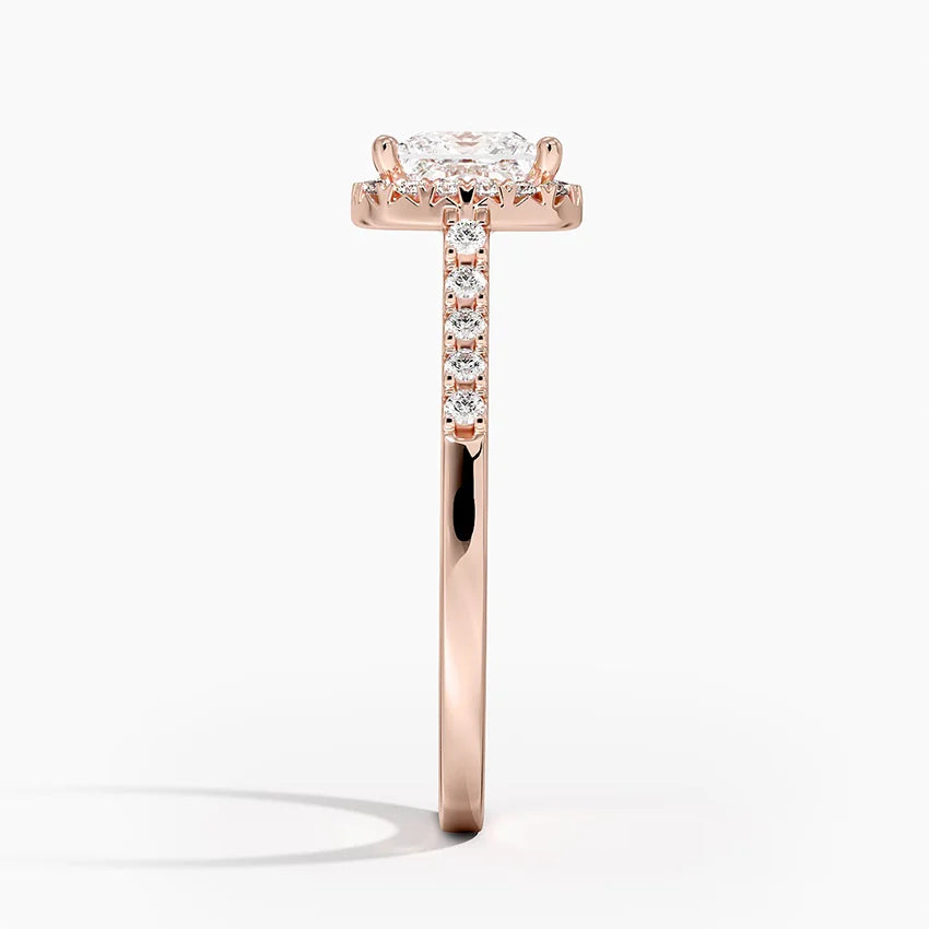 1,25 Karat Prenses Halo Tasarım Tektaş Laboratuvar Pırlanta Yüzük 18K - Lunara - Bold Diamonds