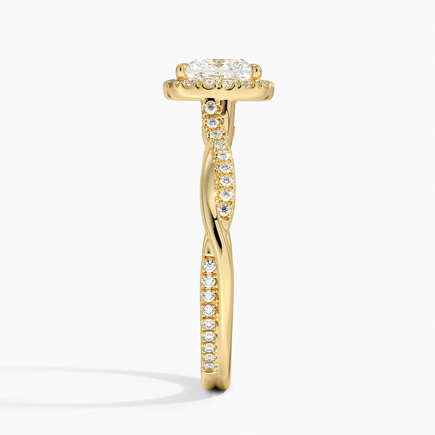1.25 Karat Prenses Halo Tasarım Tektaş Laboratuvar Pırlanta Yüzük 18K -Magnara - Bold Diamonds