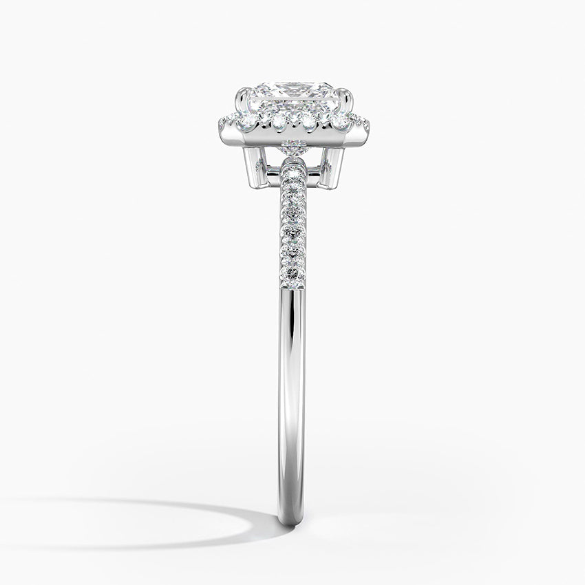 1.25 Karat Prenses Halo Tasarım Tektaş Laboratuvar Pırlanta Yüzük 18K -Valora - Bold Diamonds