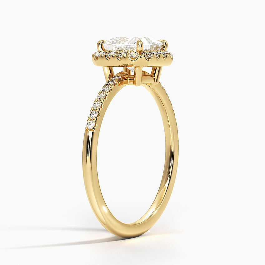 1.25 Karat Prenses Halo Tasarım Tektaş Laboratuvar Pırlanta Yüzük 18K -Valora - Bold Diamonds