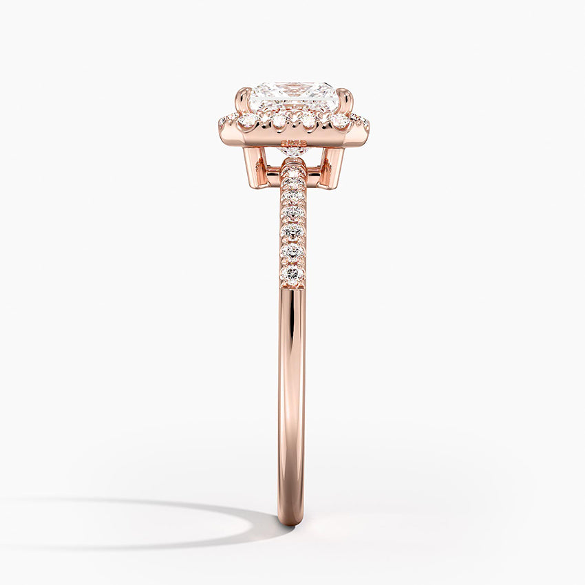 1.25 Karat Prenses Halo Tasarım Tektaş Laboratuvar Pırlanta Yüzük 18K -Valora - Bold Diamonds