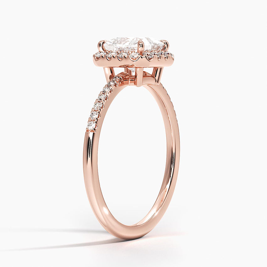 1.25 Karat Prenses Halo Tasarım Tektaş Laboratuvar Pırlanta Yüzük 18K -Valora - Bold Diamonds