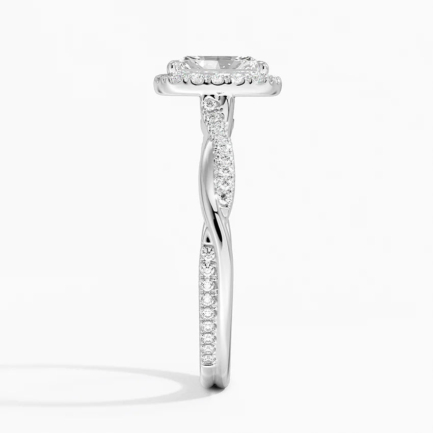 1.25 Karat Radiant Halo Tasarım Tektaş Laboratuvar Pırlanta Yüzük 18K -Diamora - Bold Diamonds