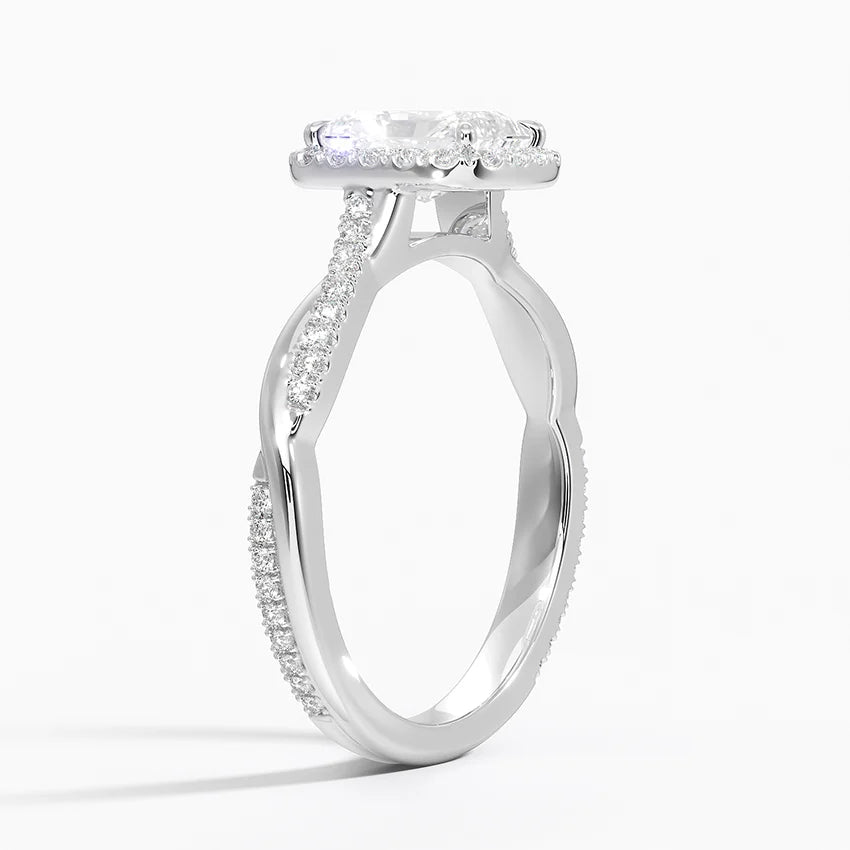 1.25 Karat Radiant Halo Tasarım Tektaş Laboratuvar Pırlanta Yüzük 18K -Diamora - Bold Diamonds