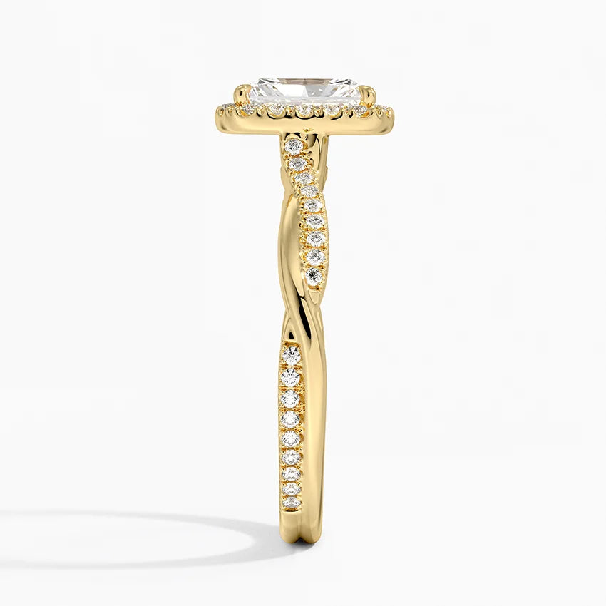 1.25 Karat Radiant Halo Tasarım Tektaş Laboratuvar Pırlanta Yüzük 18K -Diamora - Bold Diamonds