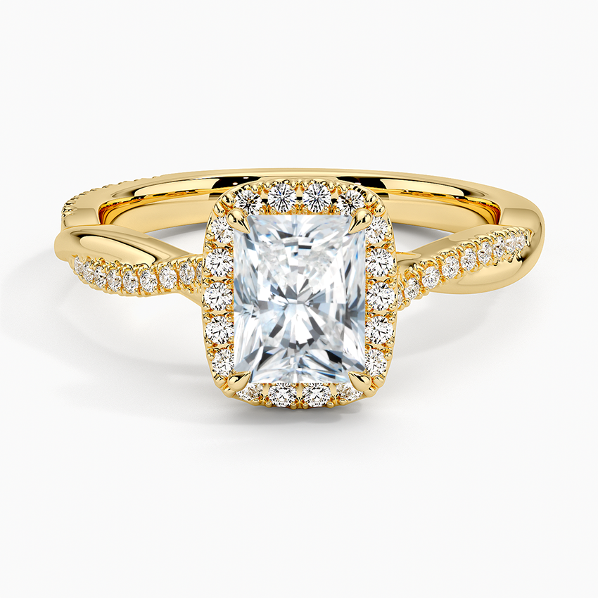 1.25 Karat Radiant Halo Tasarım Tektaş Laboratuvar Pırlanta Yüzük 18K -Diamora - Bold Diamonds