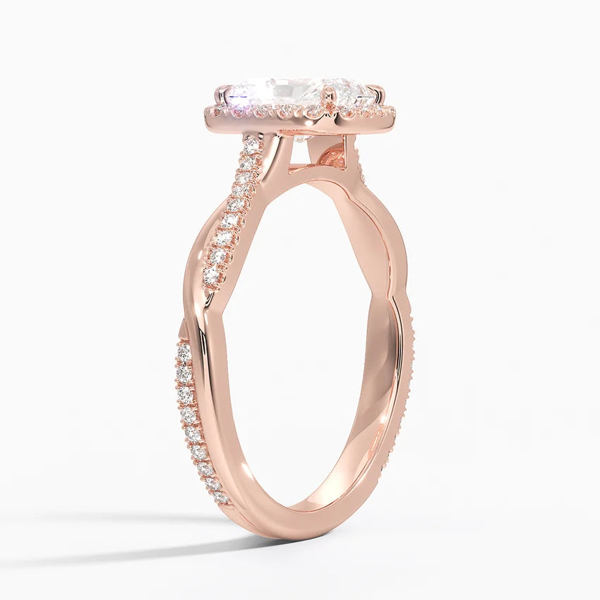 1.25 Karat Radiant Halo Tasarım Tektaş Laboratuvar Pırlanta Yüzük 18K -Diamora - Bold Diamonds