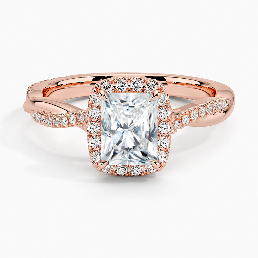 1.25 Karat Radiant Halo Tasarım Tektaş Laboratuvar Pırlanta Yüzük 18K -Diamora - Bold Diamonds