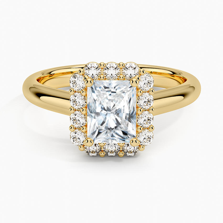 1.25 Karat Radiant Halo Tasarım Tektaş Laboratuvar Pırlanta Yüzük 18K -Illumina - Bold Diamonds