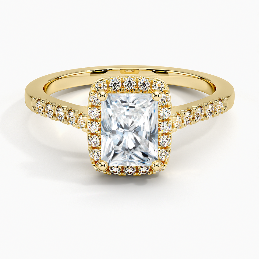 1,25 Karat Radiant Halo Tasarım Tektaş Laboratuvar Pırlanta Yüzük 18K - Lunara - Bold Diamonds