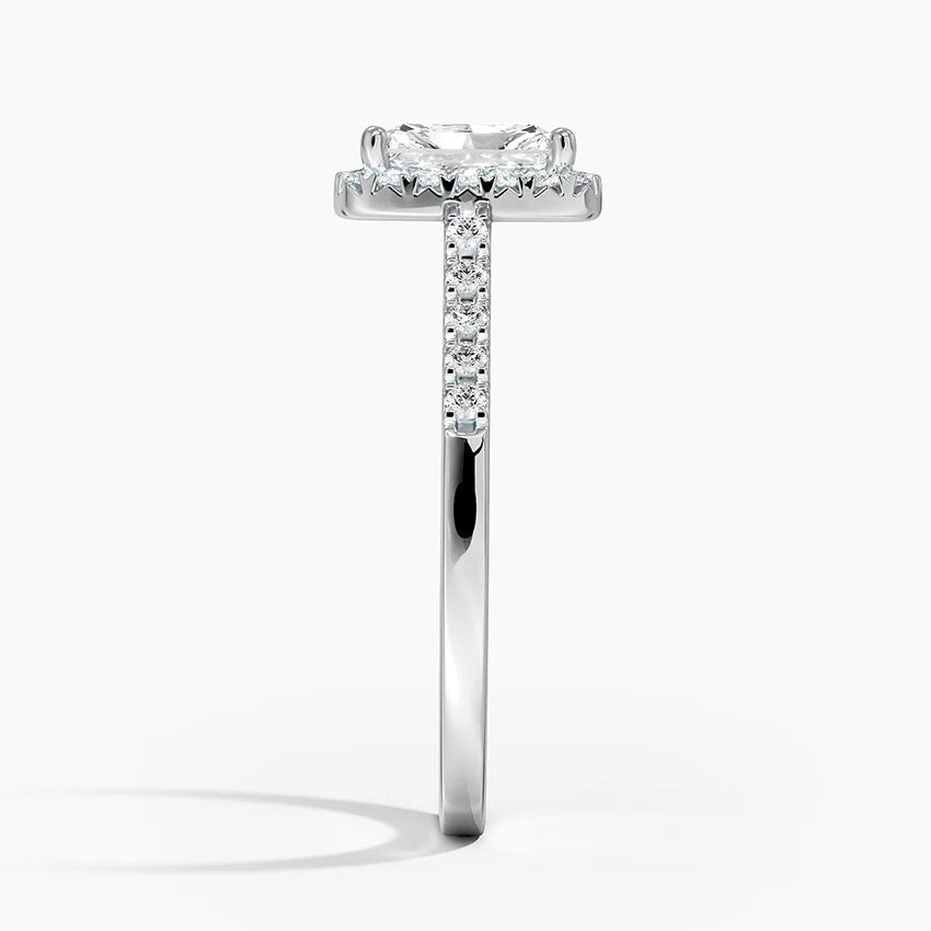 1,25 Karat Radiant Halo Tasarım Tektaş Laboratuvar Pırlanta Yüzük 18K - Lunara - Bold Diamonds