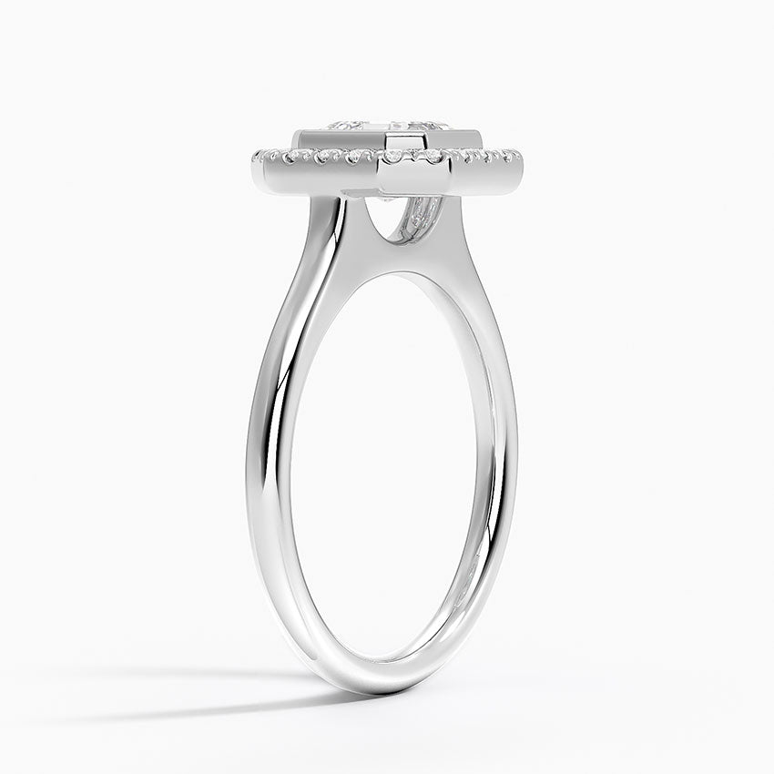 1,30 Karat Asscher Halo Tasarım Tektaş Laboratuvar Pırlanta Yüzük 18K - Eterna - Bold Diamonds