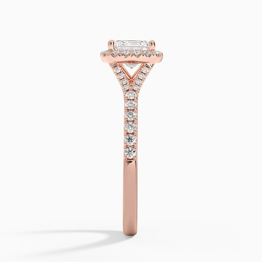 1,30 Karat Asscher Halo Tasarım Tektaş Laboratuvar Pırlanta Yüzük 18K -Novara - Bold Diamonds