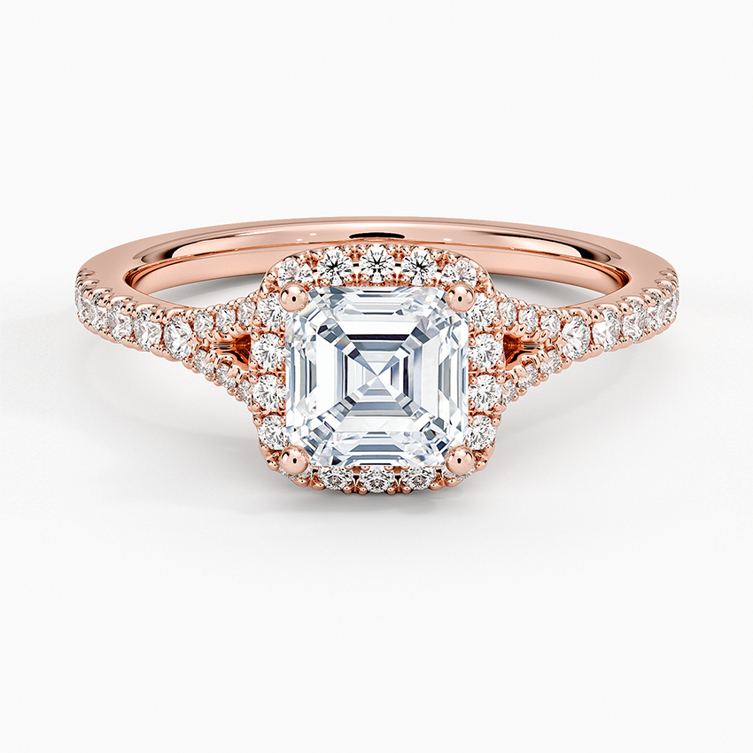 1,30 Karat Asscher Halo Tasarım Tektaş Laboratuvar Pırlanta Yüzük 18K -Novara - Bold Diamonds