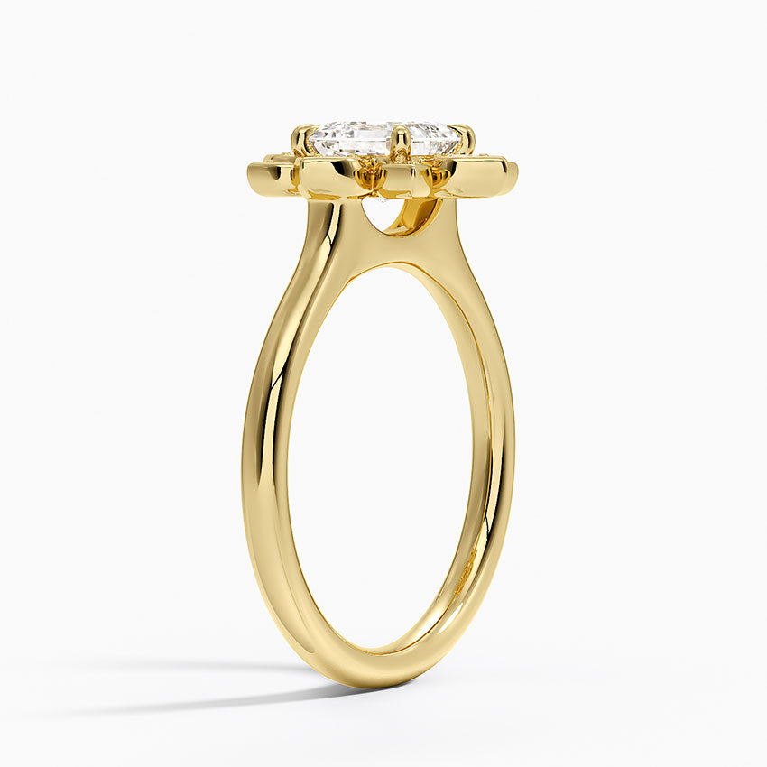 1,30 Karat Asscher Halo Tasarım Tektaş Laboratuvar Pırlanta Yüzük 18K - Solara - Bold Diamonds