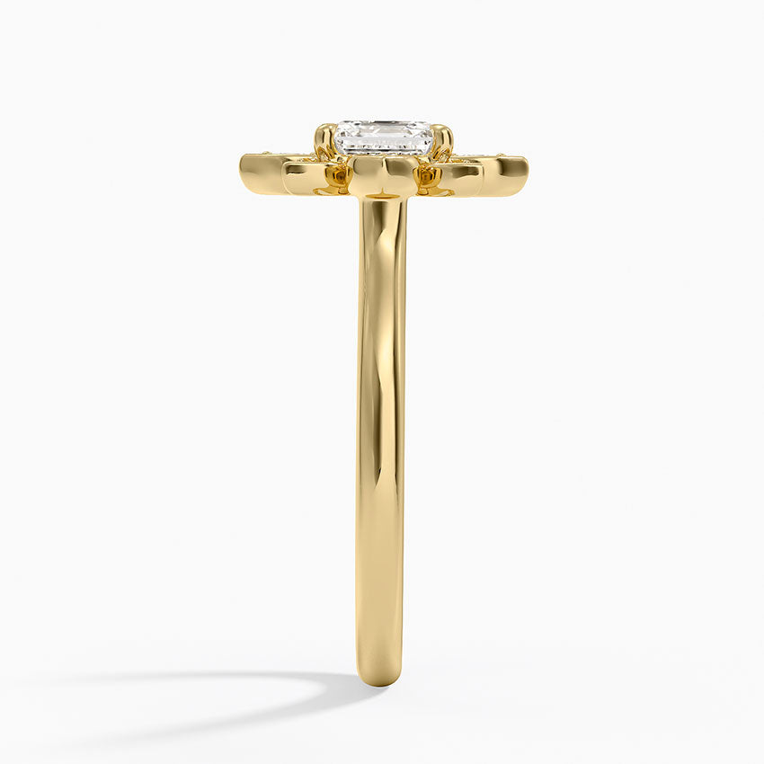 1,30 Karat Asscher Halo Tasarım Tektaş Laboratuvar Pırlanta Yüzük 18K - Solara - Bold Diamonds