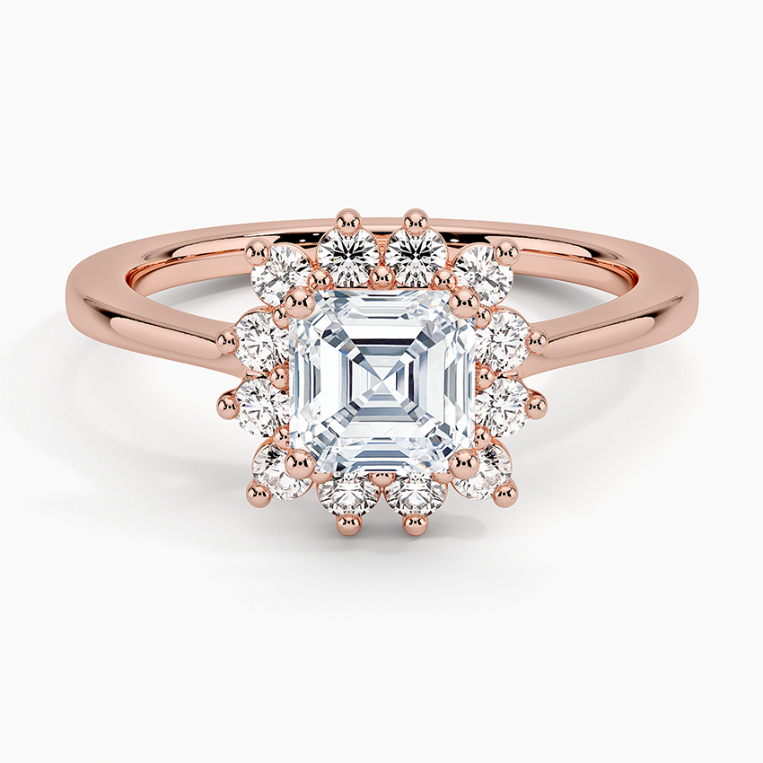 1,30 Karat Asscher Halo Tasarım Tektaş Laboratuvar Pırlanta Yüzük 18K -Vespera - Bold Diamonds