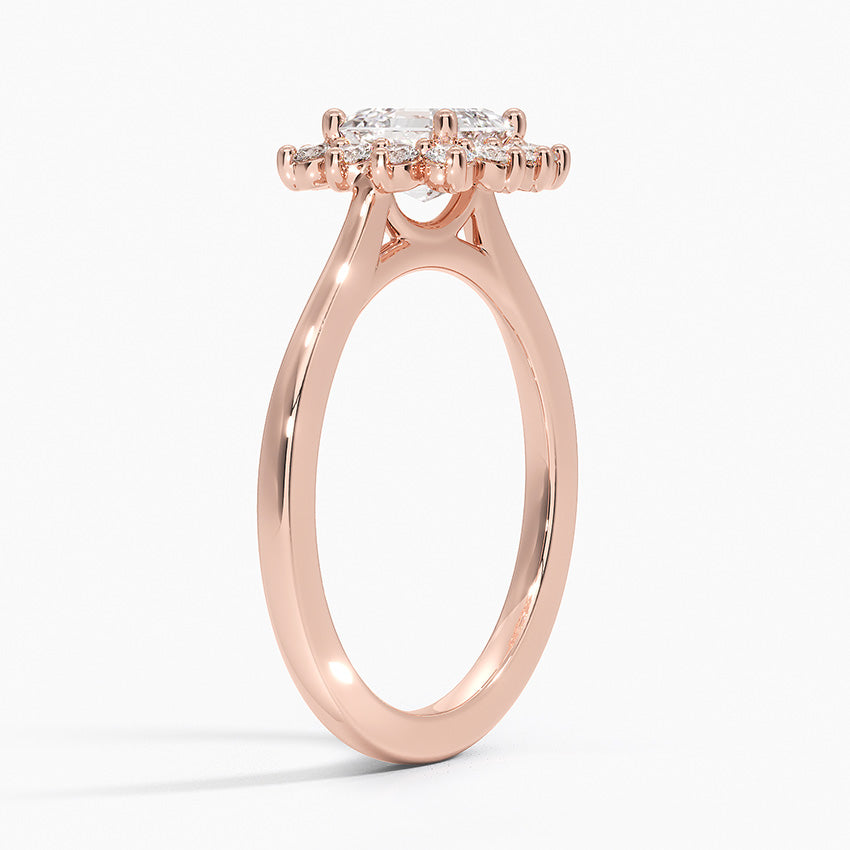 1,30 Karat Asscher Halo Tasarım Tektaş Laboratuvar Pırlanta Yüzük 18K -Vespera - Bold Diamonds