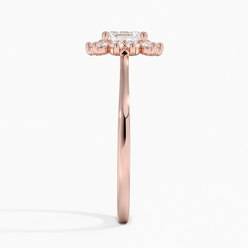 1,30 Karat Asscher Halo Tasarım Tektaş Laboratuvar Pırlanta Yüzük 18K -Vespera - Bold Diamonds