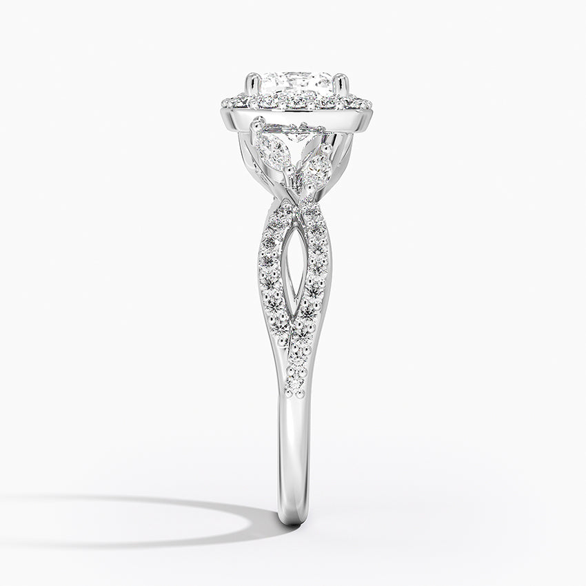 1.30 Karat Cushion Halo Tasarım Tektaş Laboratuvar Pırlanta Yüzük 18K -Coronae - Bold Diamonds