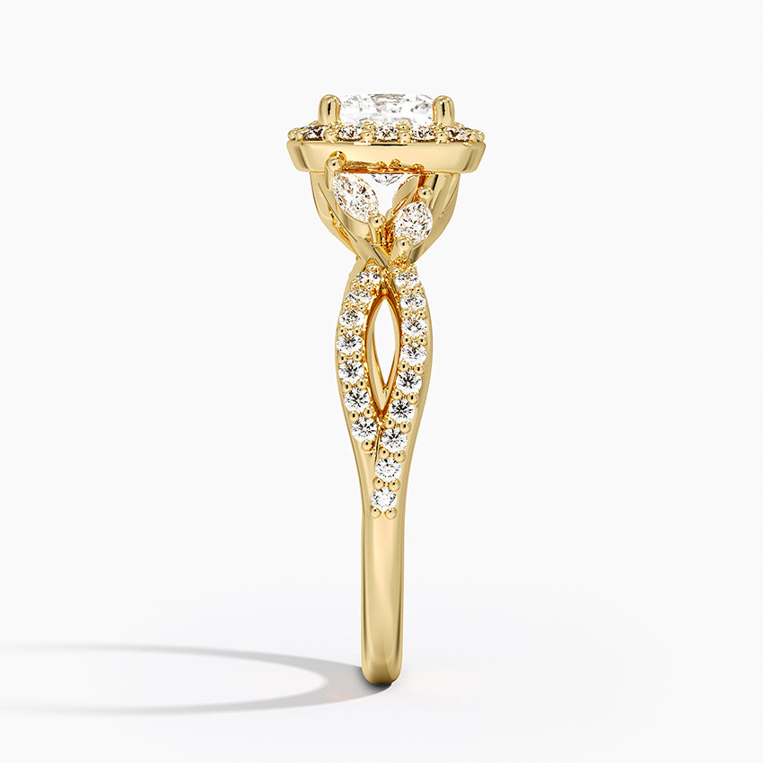 1.30 Karat Cushion Halo Tasarım Tektaş Laboratuvar Pırlanta Yüzük 18K -Coronae - Bold Diamonds
