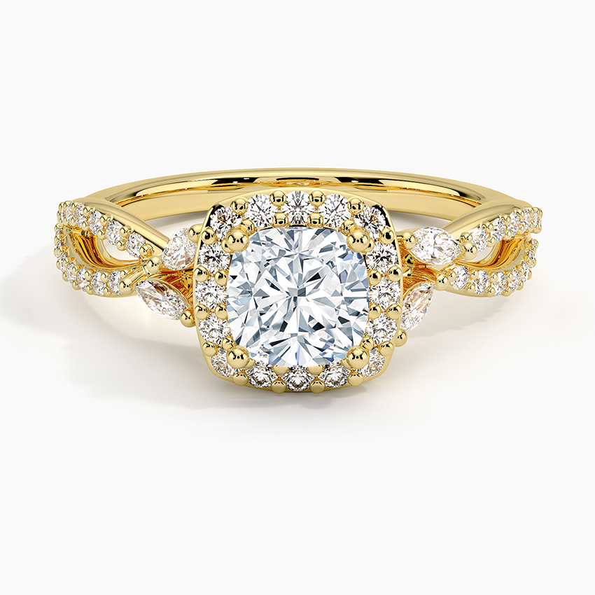 1.30 Karat Cushion Halo Tasarım Tektaş Laboratuvar Pırlanta Yüzük 18K -Coronae - Bold Diamonds