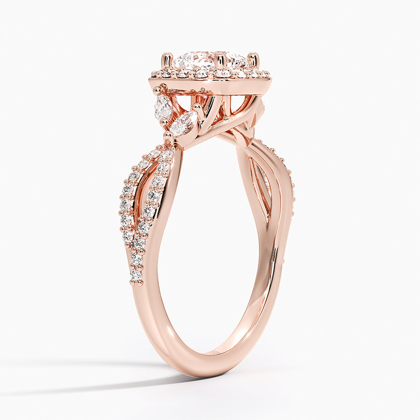 1.30 Karat Cushion Halo Tasarım Tektaş Laboratuvar Pırlanta Yüzük 18K -Coronae - Bold Diamonds