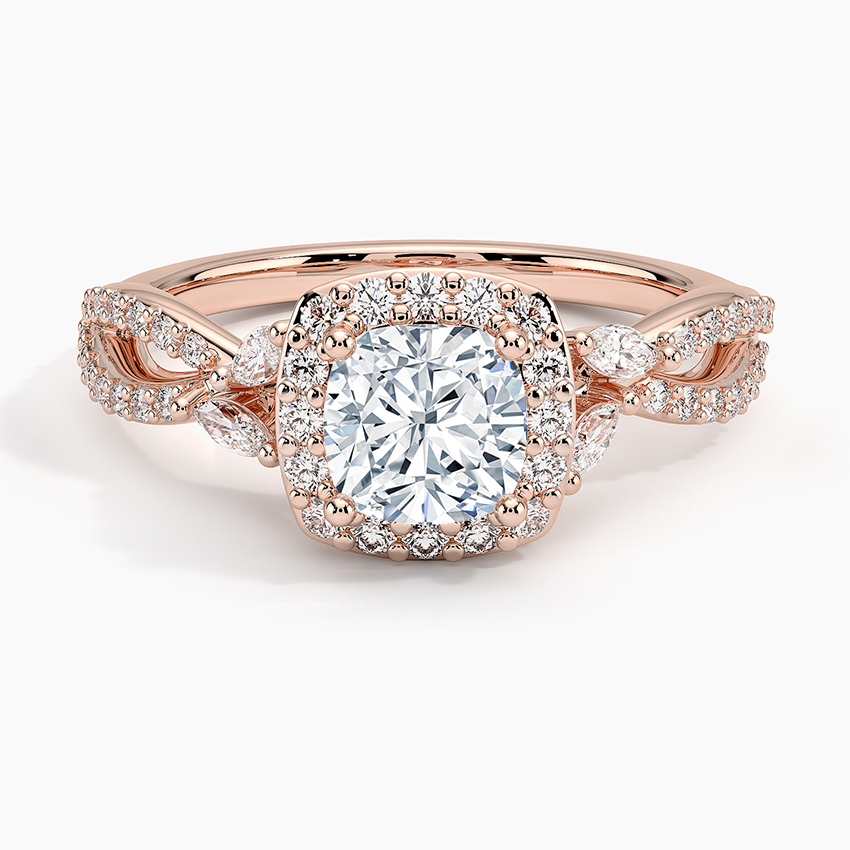 1.30 Karat Cushion Halo Tasarım Tektaş Laboratuvar Pırlanta Yüzük 18K -Coronae - Bold Diamonds