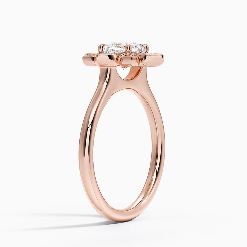 1,30 Karat Cushion Halo Tasarım Tektaş Laboratuvar Pırlanta Yüzük 18K - Solara - Bold Diamonds