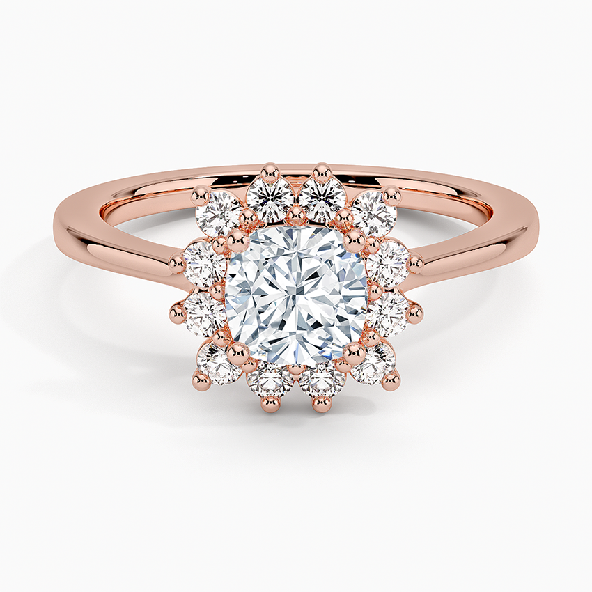1,30 Karat Cushion Halo Tasarım Tektaş Laboratuvar Pırlanta Yüzük 18K -Vespera - Bold Diamonds