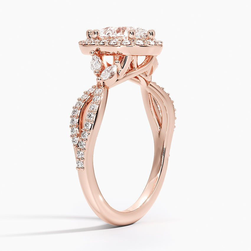 1.30 Karat Damla Halo Tasarım Tektaş Laboratuvar Pırlanta Yüzük 18K -Coronae - Bold Diamonds