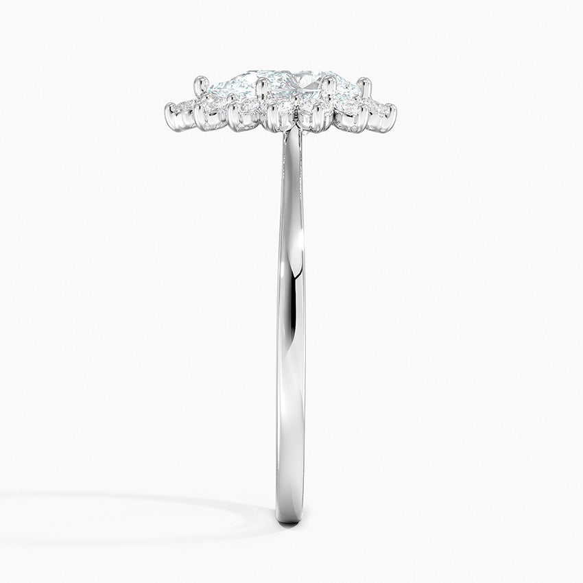1,30 Karat Damla Halo Tasarım Tektaş Laboratuvar Pırlanta Yüzük 18K -Vespera - Bold Diamonds
