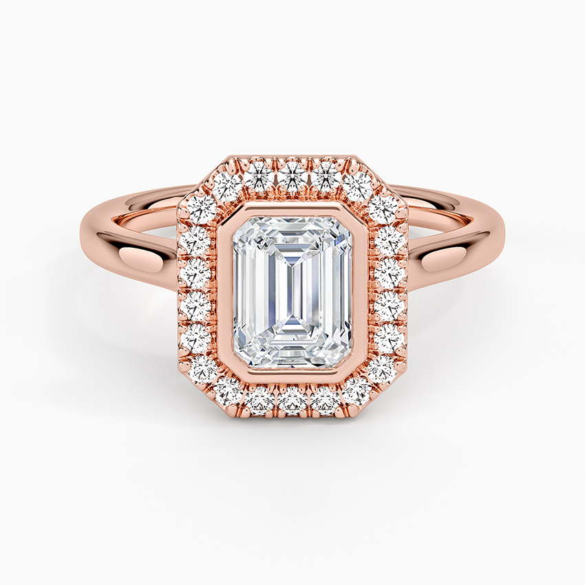 1,30 Karat Emerald Halo Tasarım Tektaş Laboratuvar Pırlanta Yüzük 18K - Eterna - Bold Diamonds