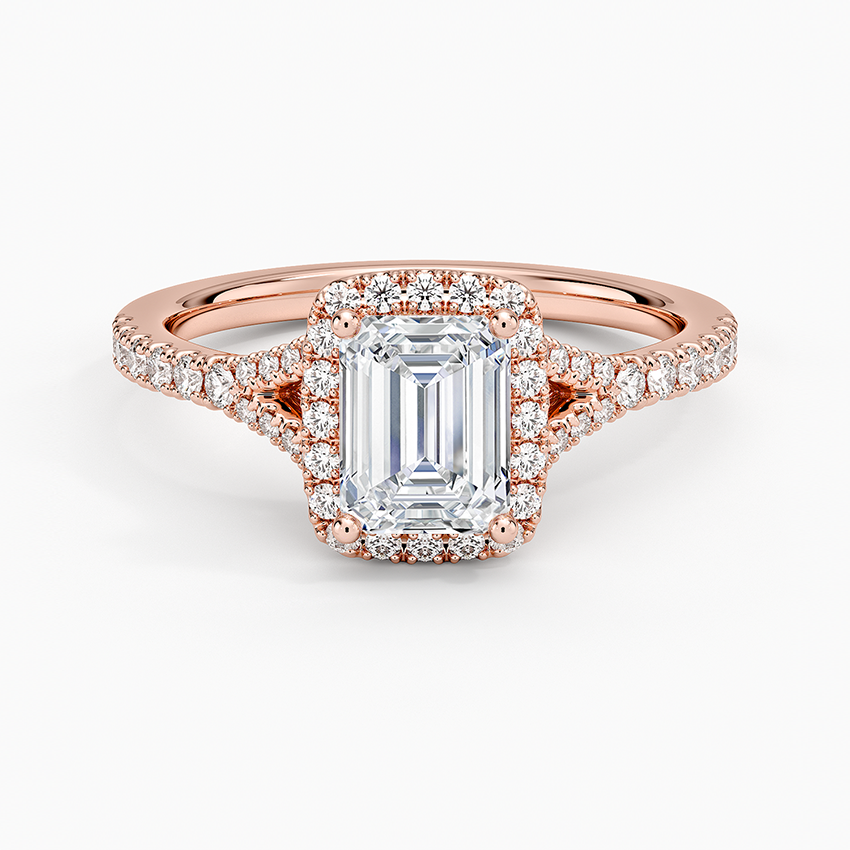 1,30 Karat Emerald Halo Tasarım Tektaş Laboratuvar Pırlanta Yüzük 18K -Novara - Bold Diamonds