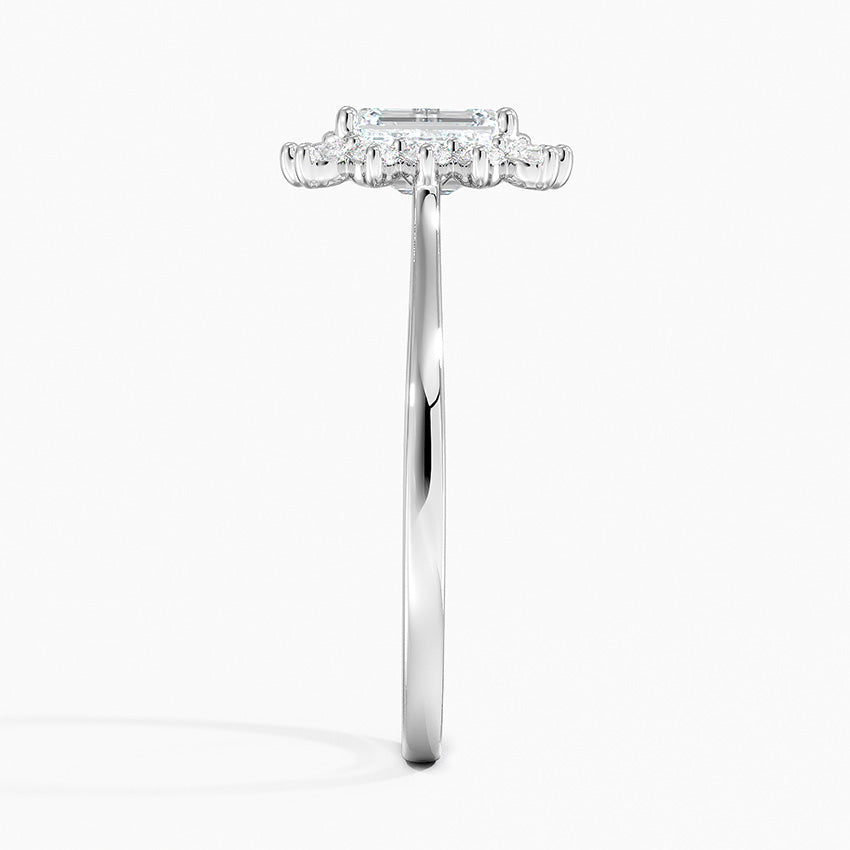 1,30 Karat Emerald Halo Tasarım Tektaş Laboratuvar Pırlanta Yüzük 18K - Vespera - Bold Diamonds