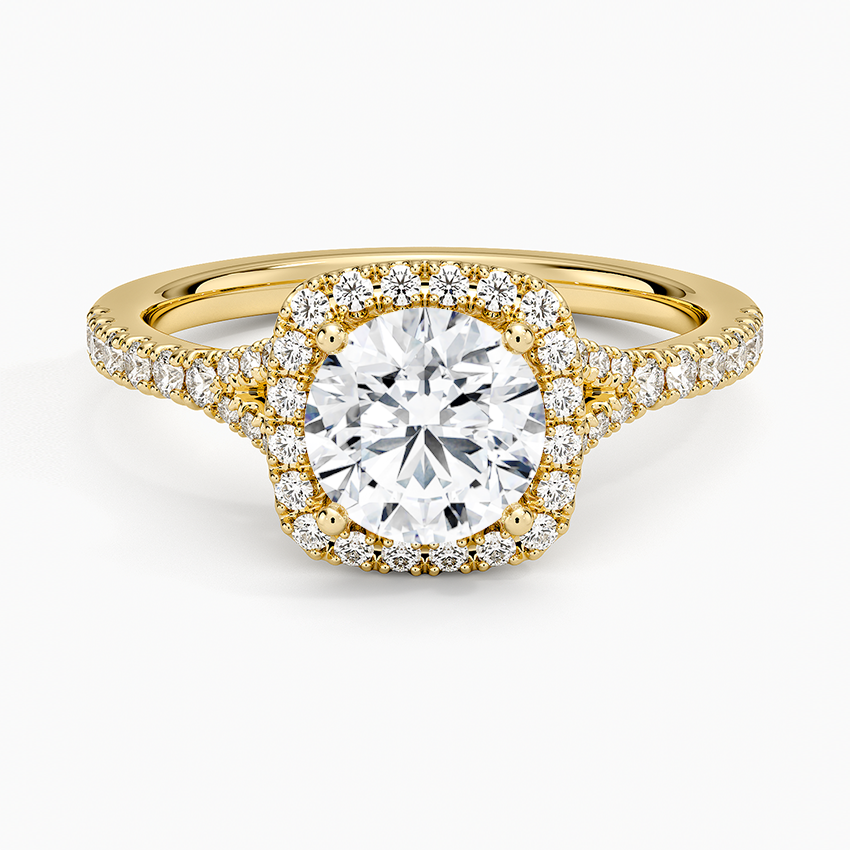 1,30 Karat Halo Tasarım Tektaş Laboratuvar Pırlanta Yüzük 18K -Novara - Bold Diamonds
