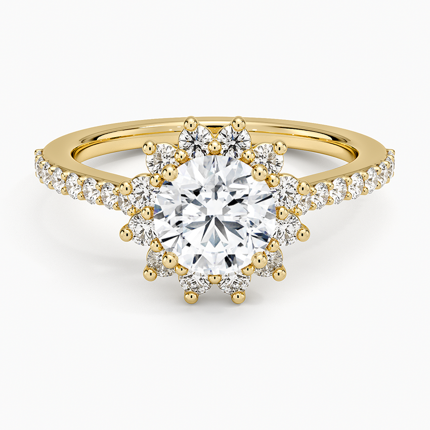 1,30 Karat Halo Tasarım Tektaş Laboratuvar Pırlanta Yüzük 18K - Seraphina - Bold Diamonds