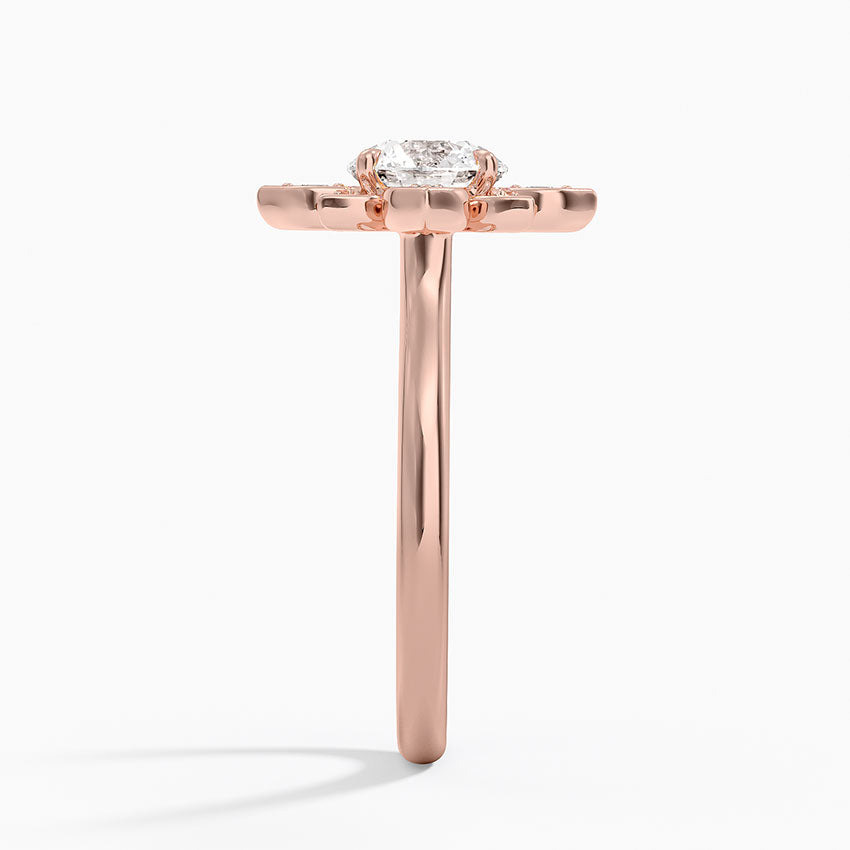 1,30 Karat Halo Tasarım Tektaş Laboratuvar Pırlanta Yüzük 18K - Solara - Bold Diamonds